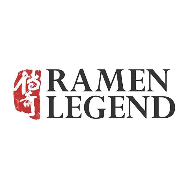 The "Ramen Legend" logo with black text next to a red, traditional Japanese stamp-style seal.