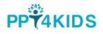 PPT4KIDS logo with blue text and a paw print icon above the “4”