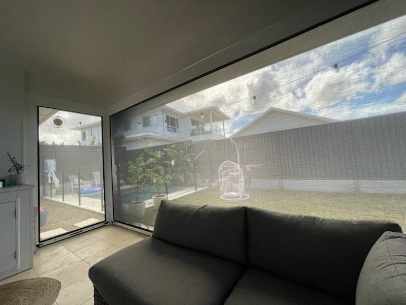 Living Room With Large Windows — Dennys Upholstery & Outdoor Blinds In South Lismore, NSW