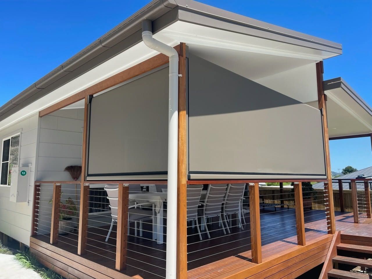 Energy Efficient Blinds Ballina On A Modern Outdoor Deck.