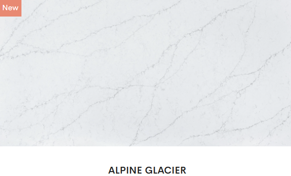 A picture of a white granite counter top.
