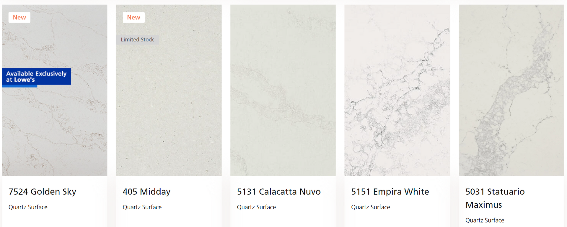 A collage of four different types of white counter tops.
