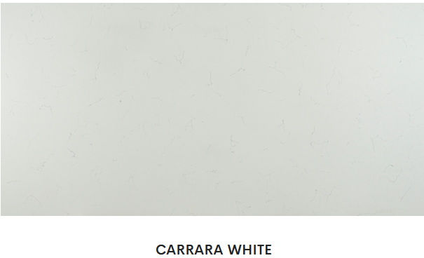 A white tile with the word carrara white on it.