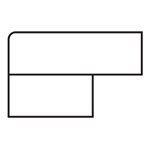 A black and white drawing of a rectangle on a white background.