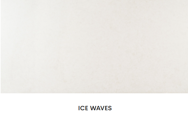 A white tile with the words `` ice waves '' written on it.