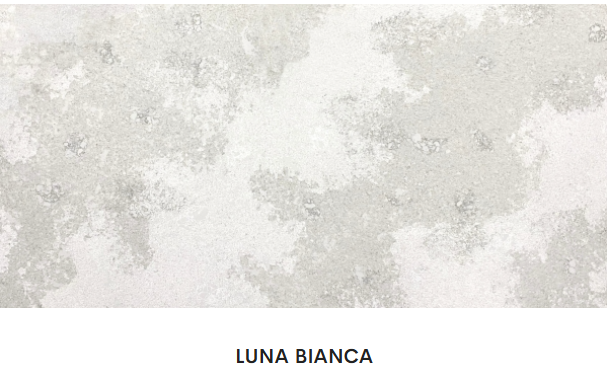 A close up of a white tile with the word luna bianca on it.