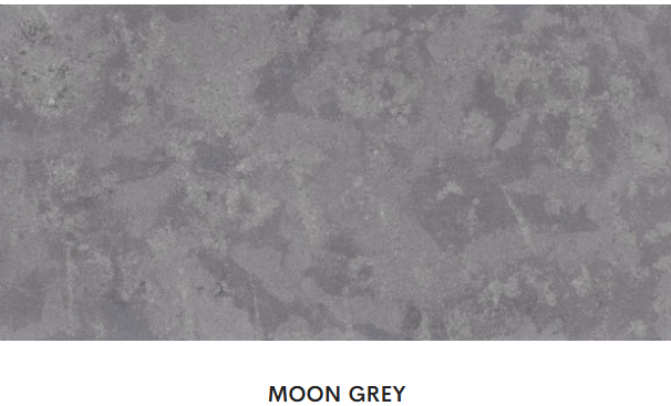 A close up of a gray tile with the word moon grey on it.