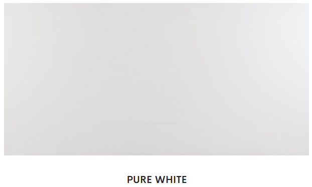 A white tile with the word pure white on it.