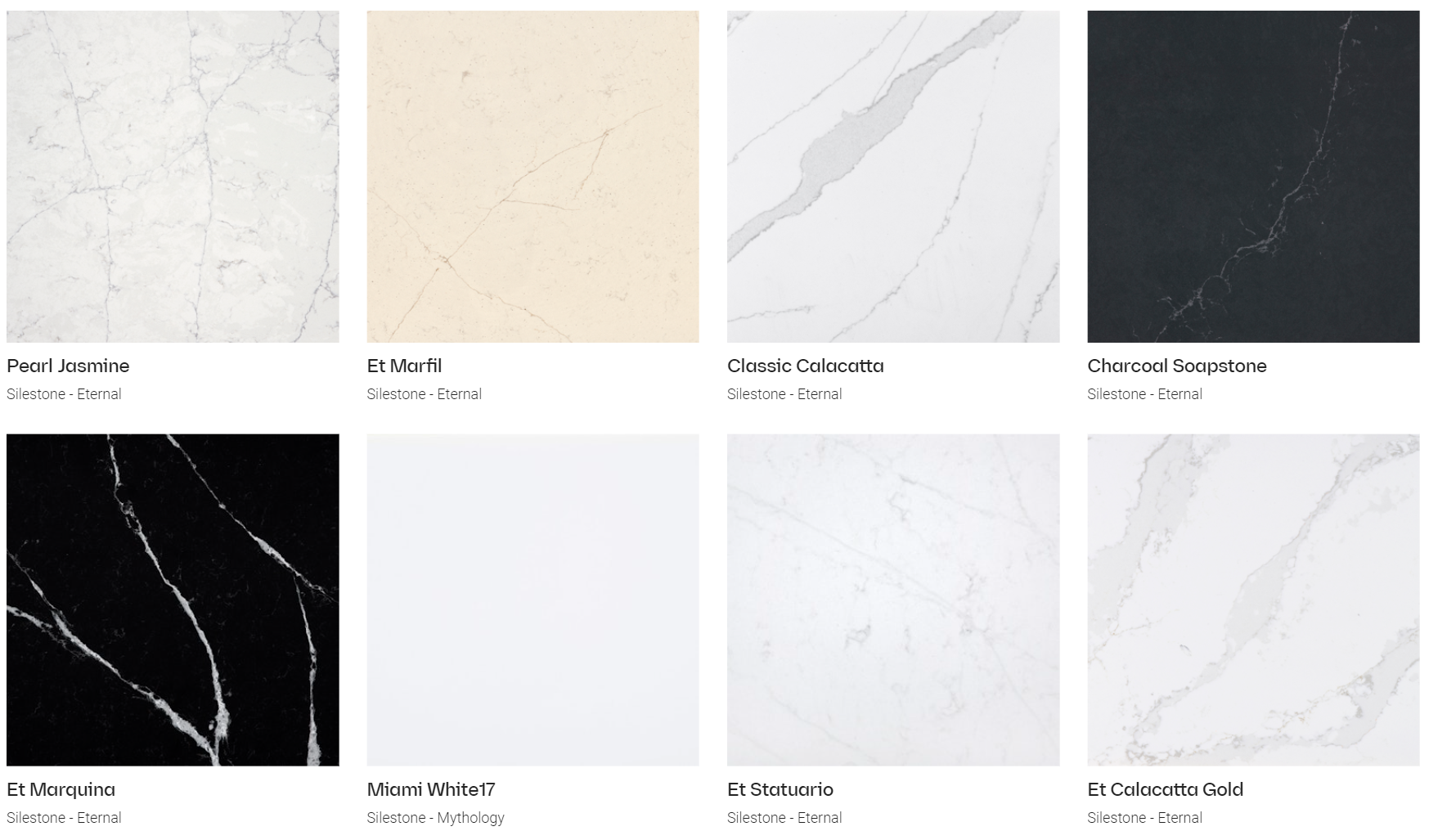 There are many different types of marble in this picture.