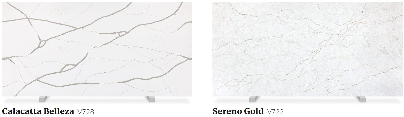 A picture of two different types of marble.