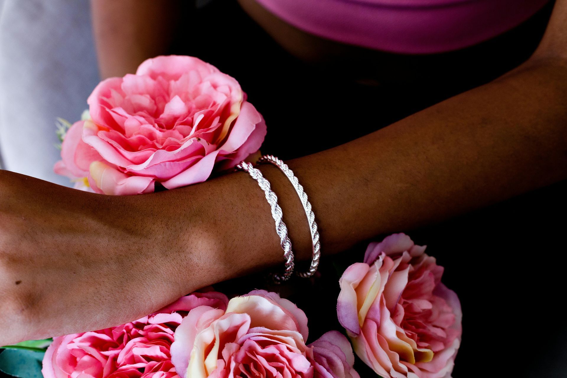 Arranging Pink Flowers