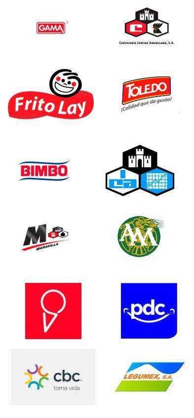 Un collage vertical con varios logotipos de empresas sobre un fondo blanco, .