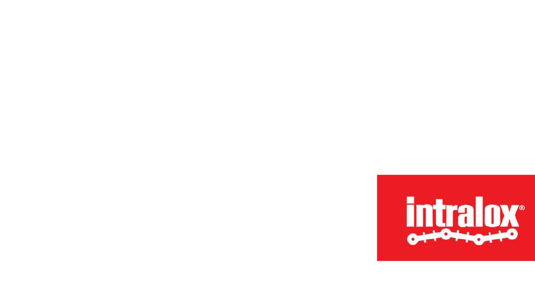 Logotipo rojo de Intralox sobre fondo blanco