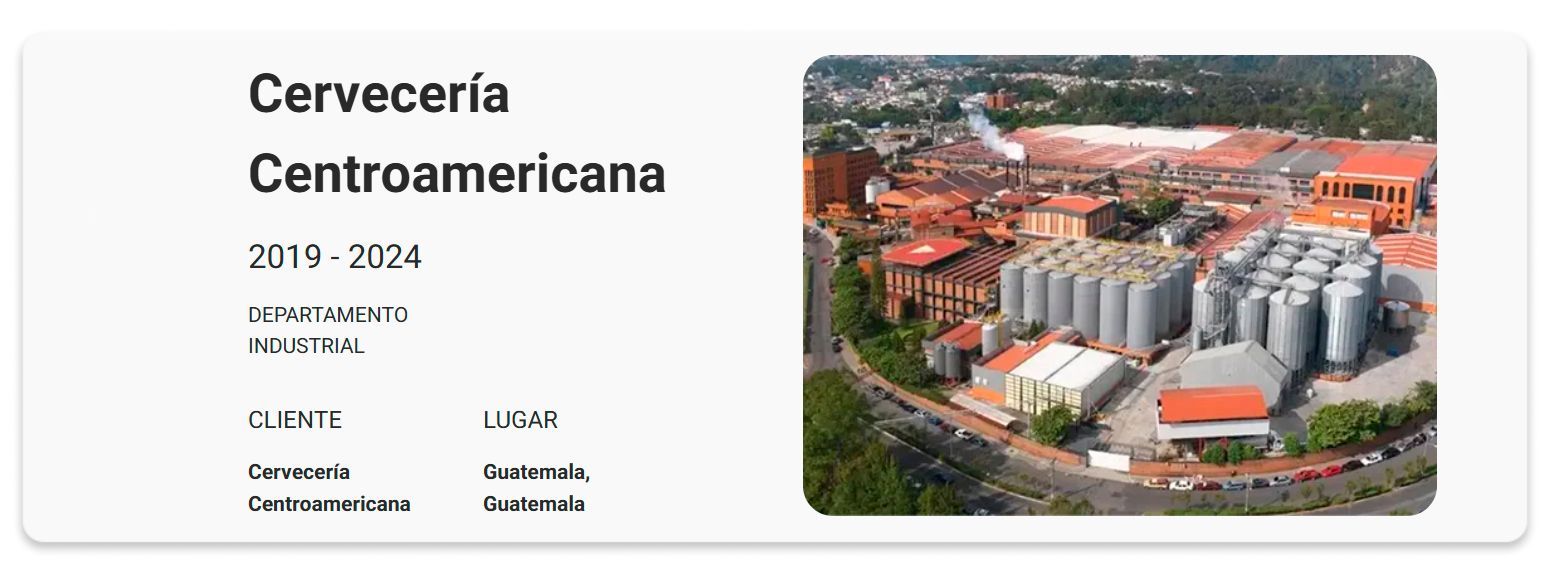 Portada del informe anual de Cervecería Centroamericana con foto aérea de la cervecería y texto blanco a la izquierda.