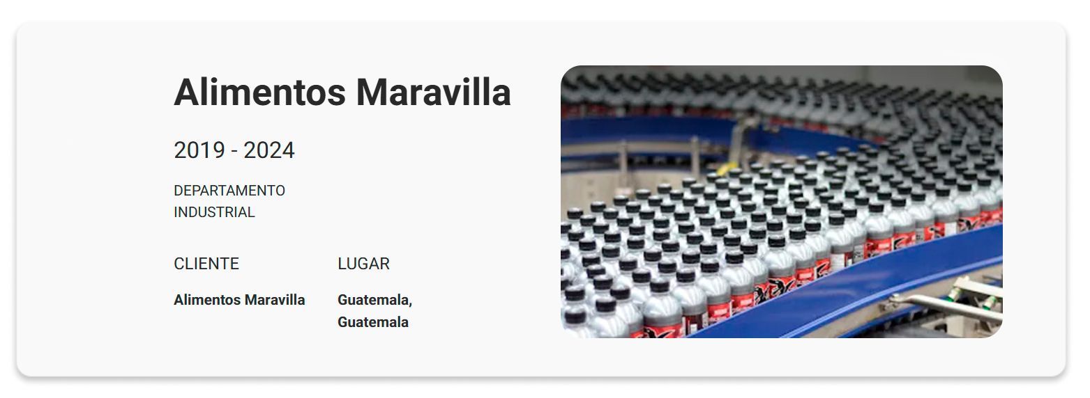 Diapositiva de presentación de Alimentos Maravilla 2019–2024 con una gran foto de un auditorio.