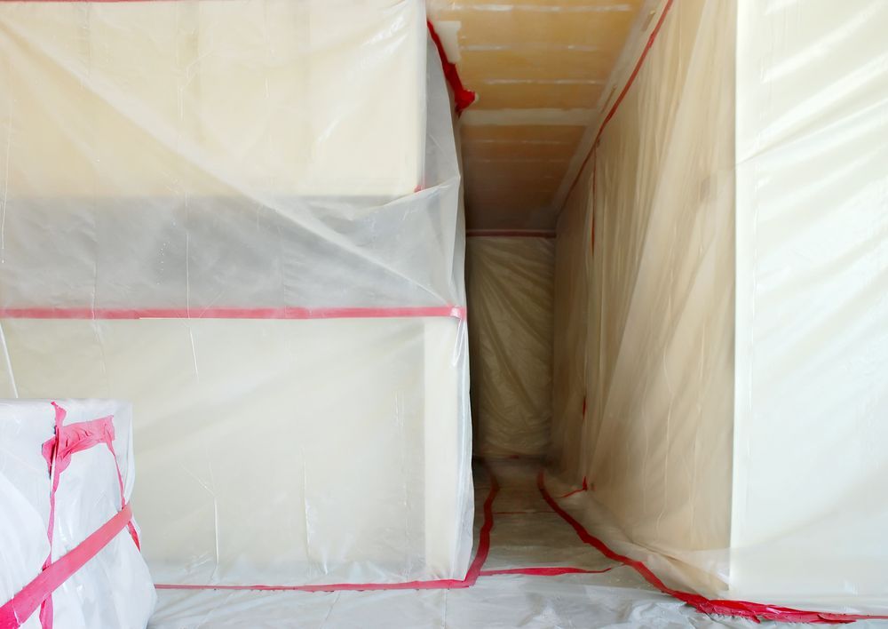 Room Covered with Clear Plastic — Asbestos Removal in Whitsundays, QLD