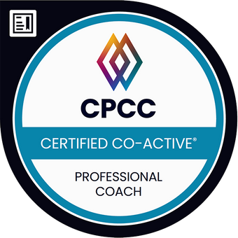 A cpcc certified co-active professional coach badge
