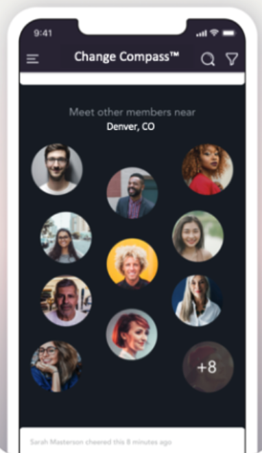 A phone with a change compass app on it