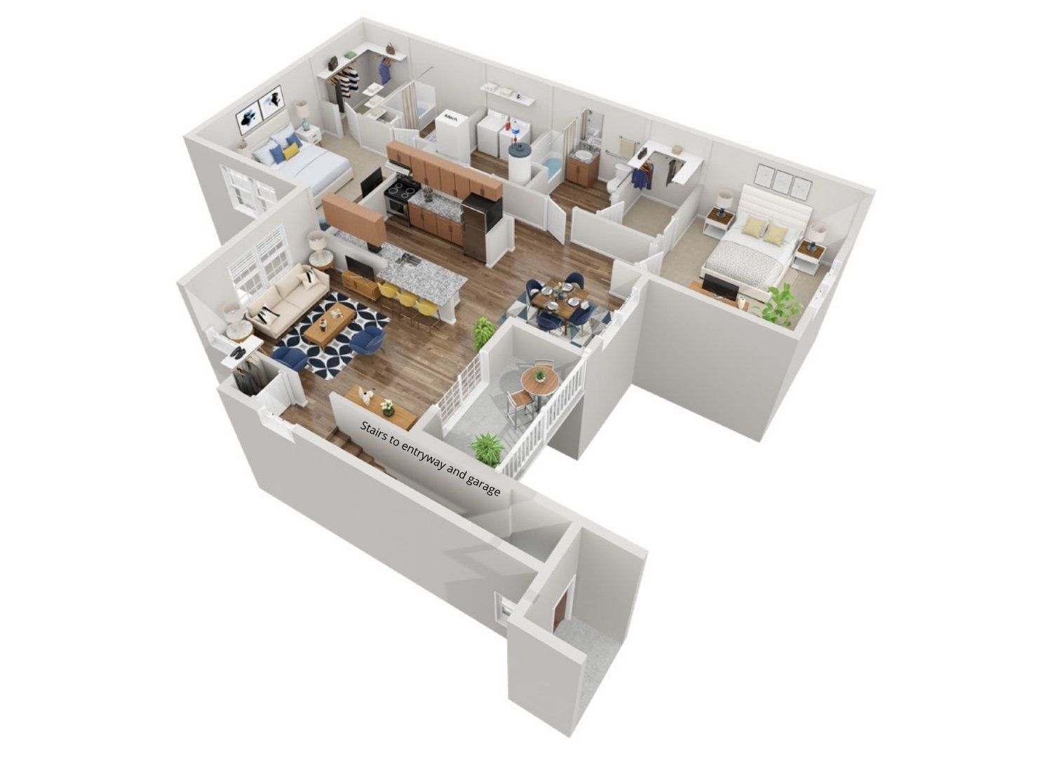 2 Bedroom 2 Bathroom Floorplan