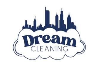 Deep Cleaning Services Chicago. Our bold letter cloud-shaped Navy Dream cleaning logo has Chicago's skyline on top.