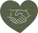 handshake icon in a heart