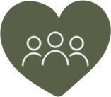teamwork icon in a heart