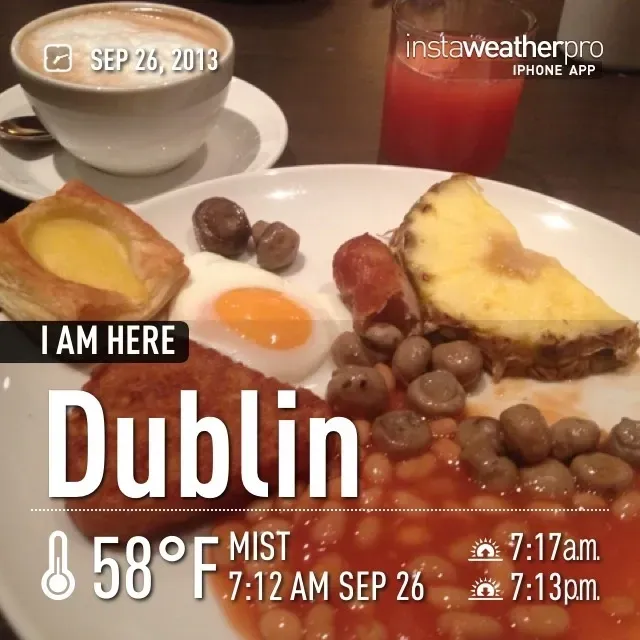 A plate of food with the words dublin on it