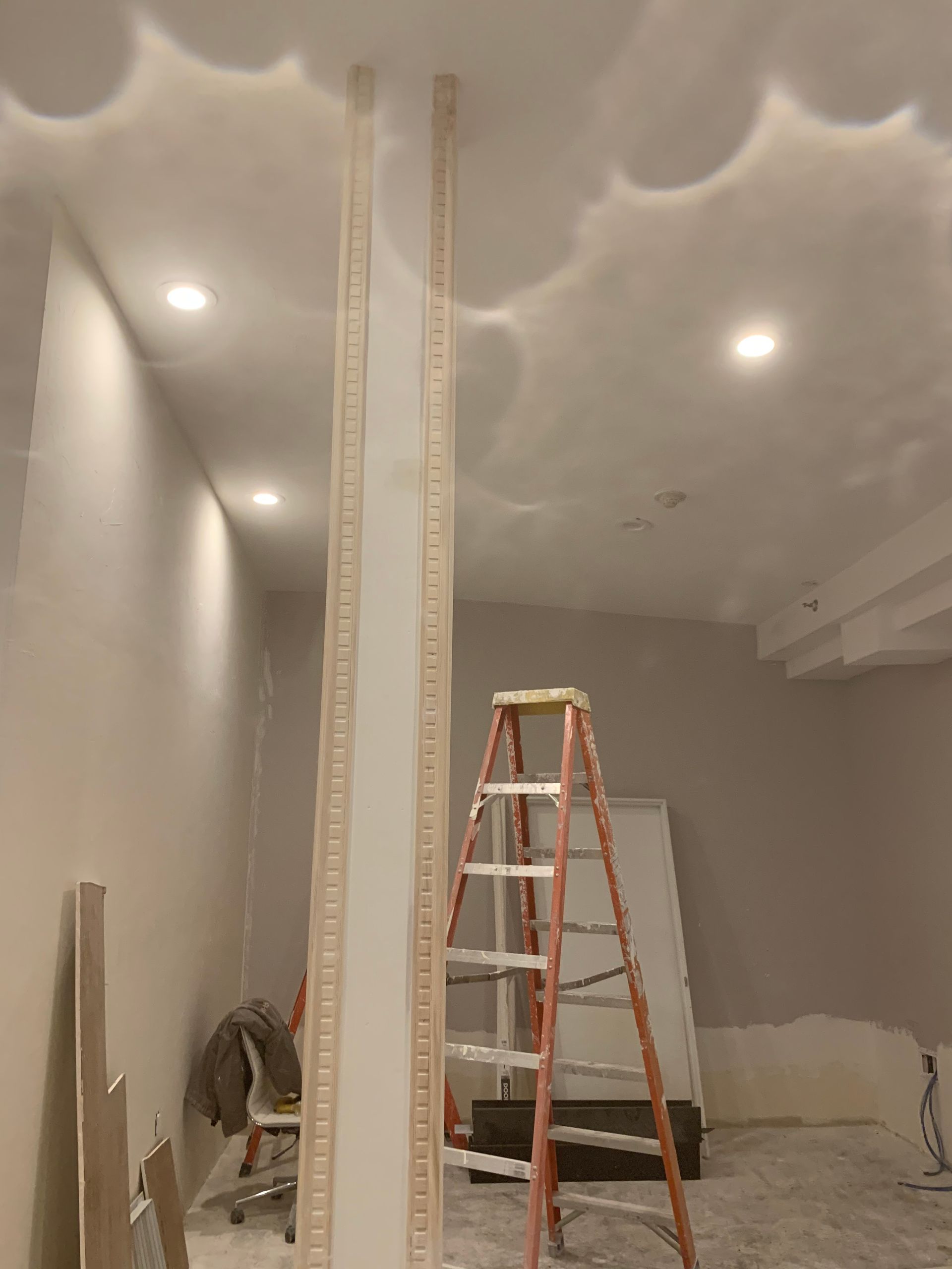 There is a ladder in the middle of the room.