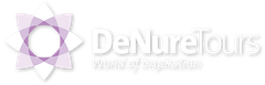 DeNure Tours logo with a flower and the tagline 