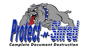 Angry bulldog mascot above blue and white