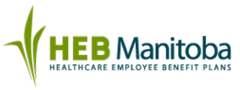 HEB Manitoba Healthcare Employee Benefit Plans logo with green leaf and black text