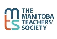 The Manitoba Teachers’ Society logo in blue and teal text with stylized “mts” letters