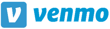A blue and white logo for venmo on a white background A blue and white logo for venmo on a white background