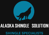 Logo: Silhouette of a howling wolf in front of a blue moon; 