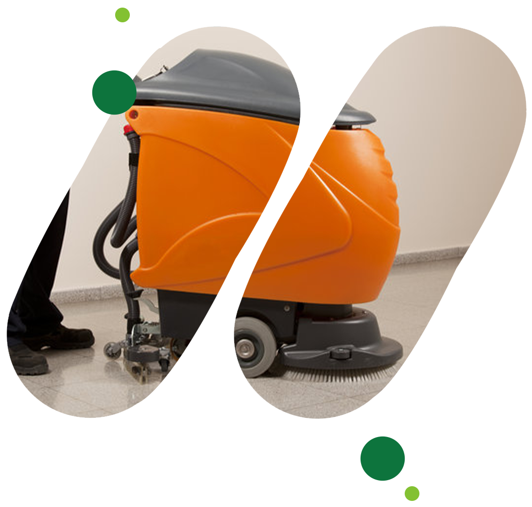 Janitor Using Sweeper