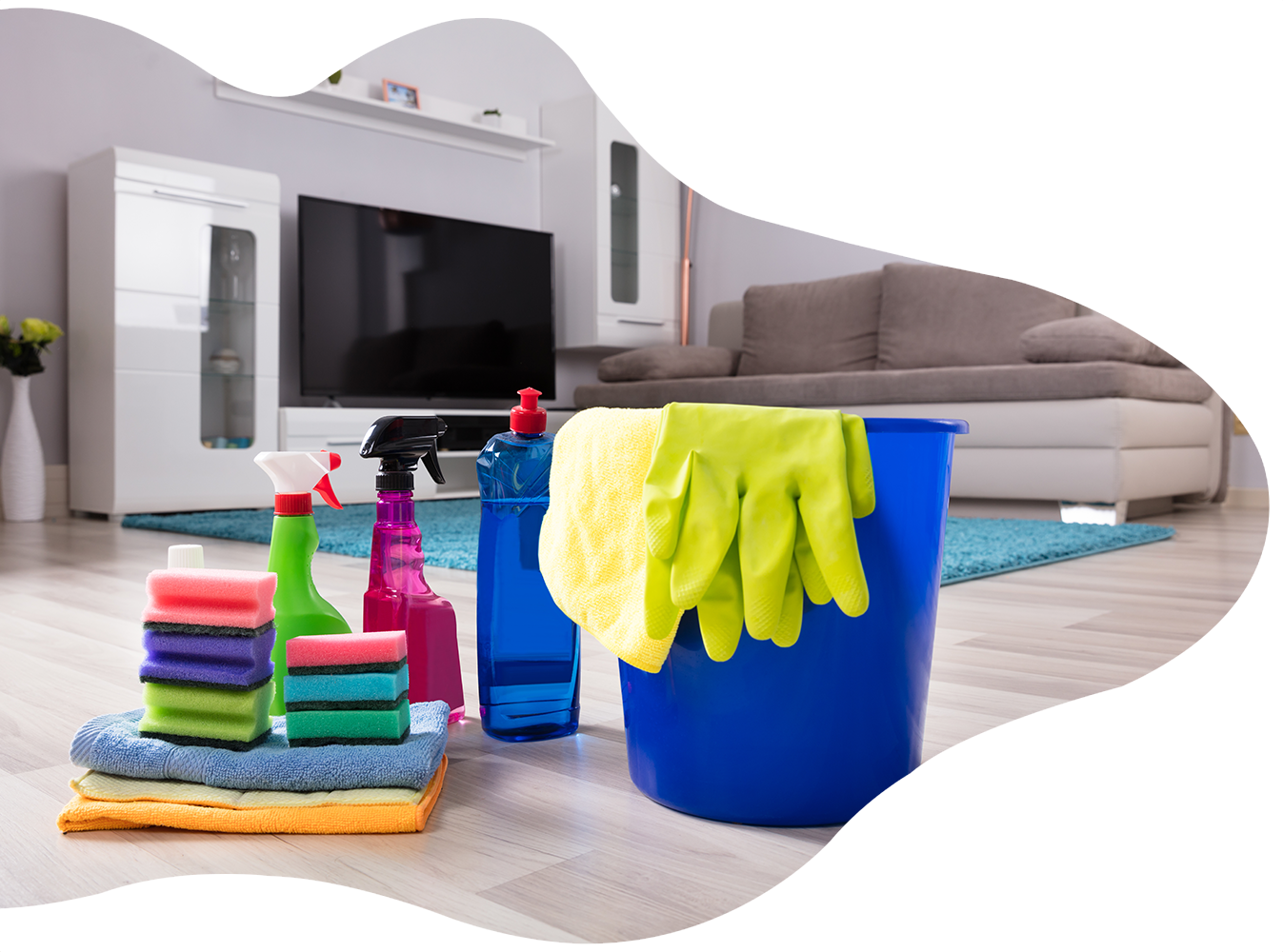 Cleaning Materials On The Floor