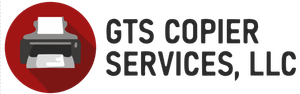 The logo of GTS Copier Services LLC shows a person holding a roll of paper. The logo of GTS Copier Services LLC shows a person holding a roll of paper.