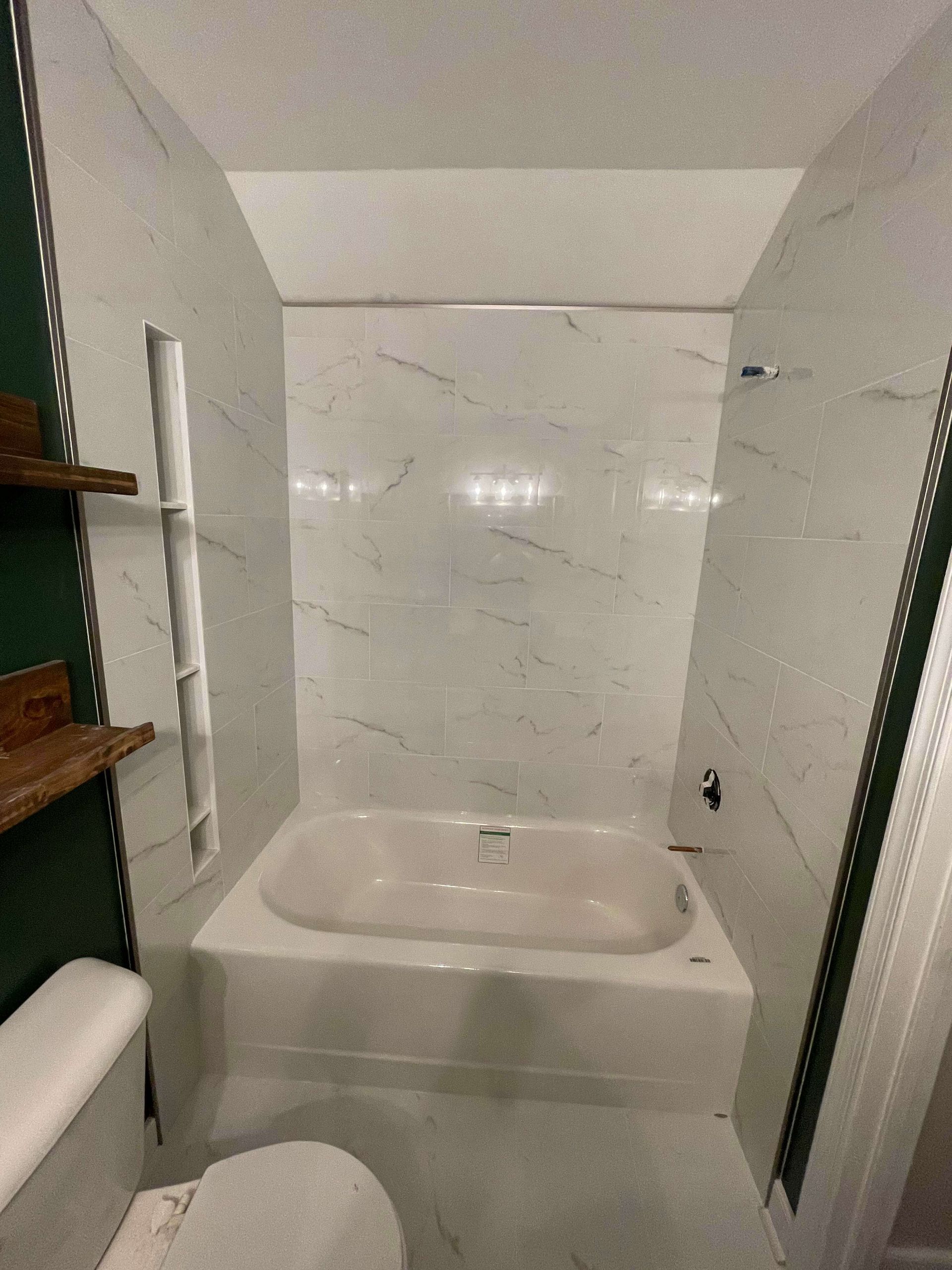 midlothian bathroom remodel, bath renovations, shower tile, matte tile, shower fixture insta