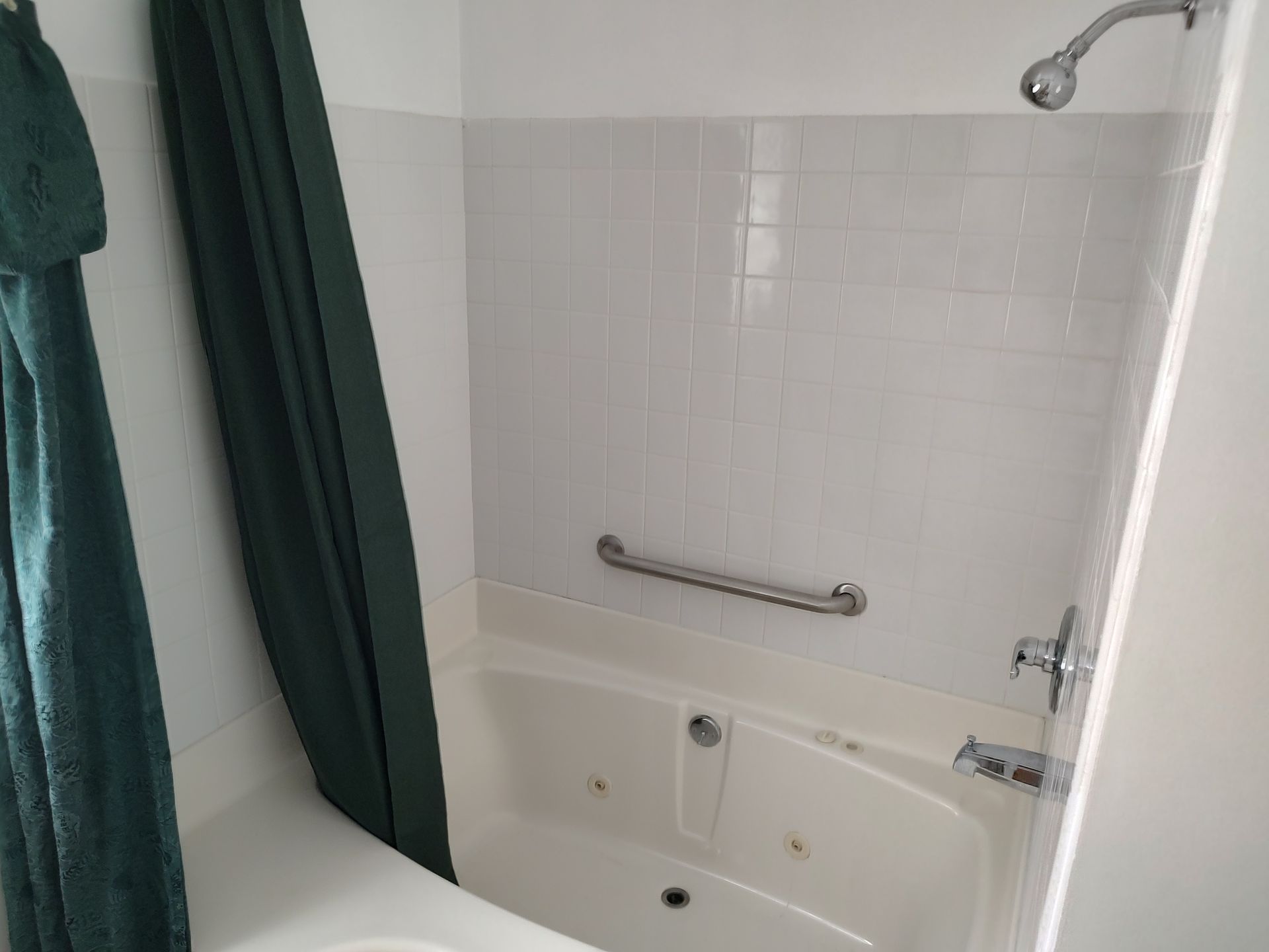 shower with jacuzzi tub