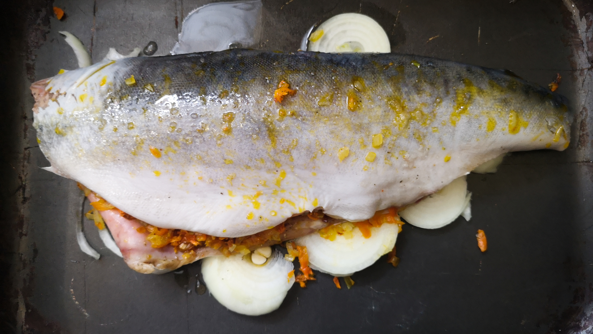cooked yellowtail jack