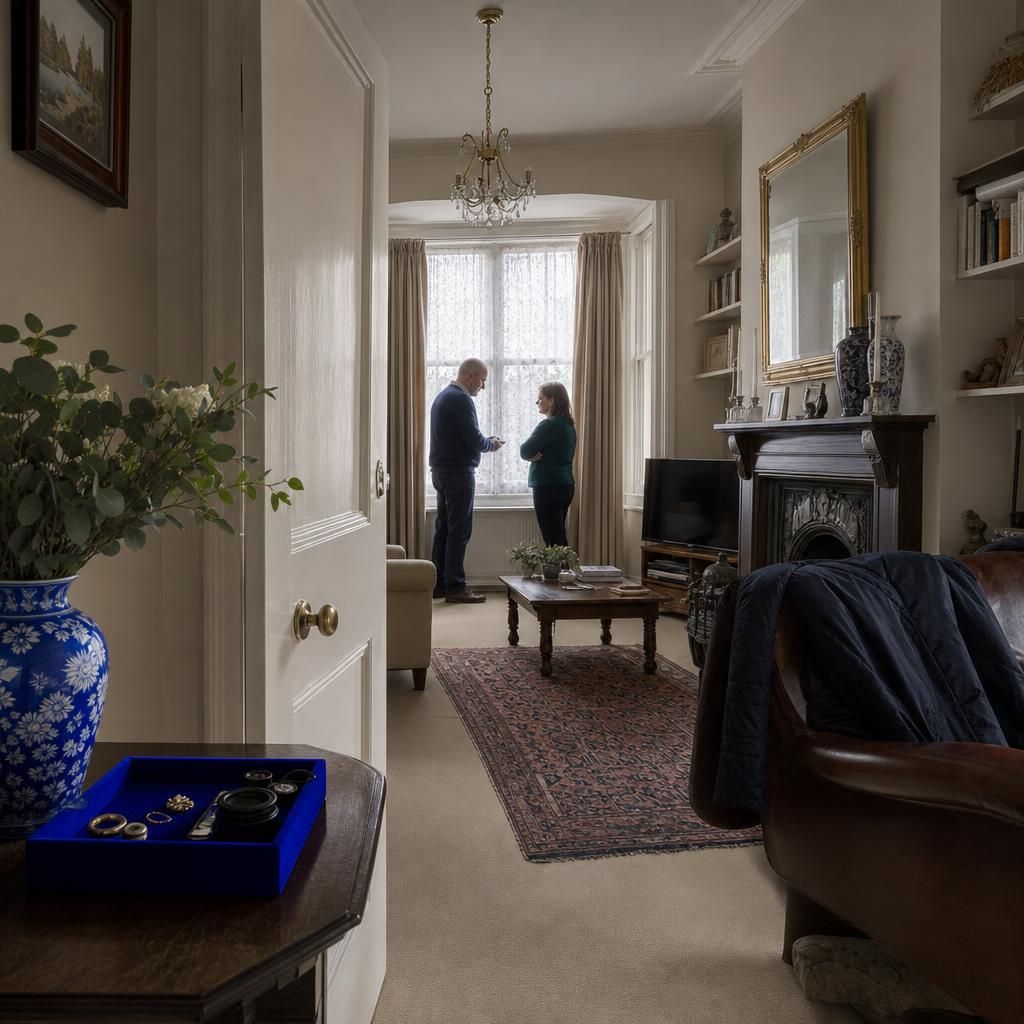 Birmingham home appraisal scene with gold tray