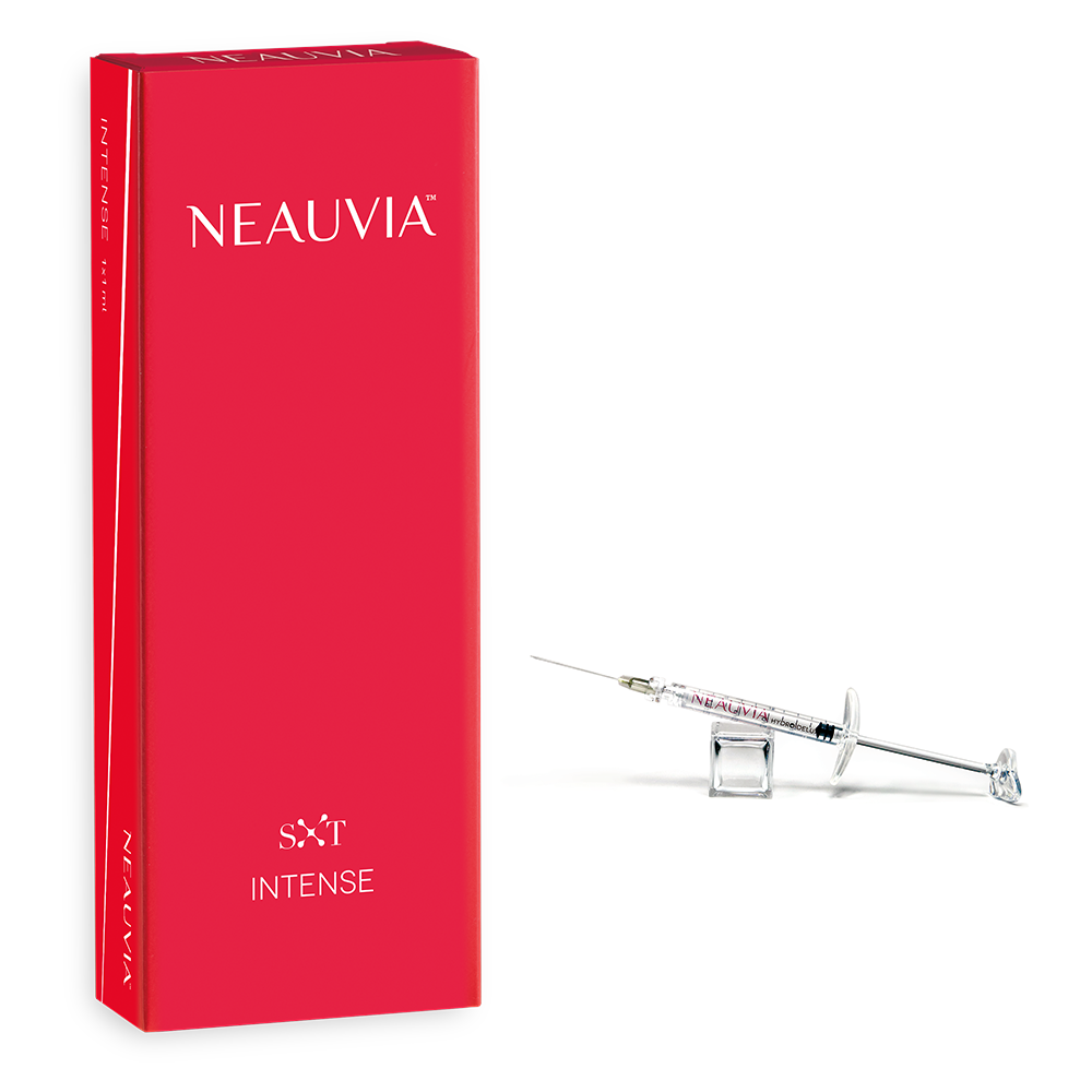 Aumento de Labios con Acido Hialurónico, caja con producto de Neauvia Intense Lips