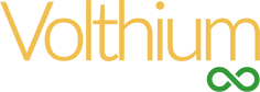 Le logo Volttium est jaune et vert avec un symbole de l'infini.