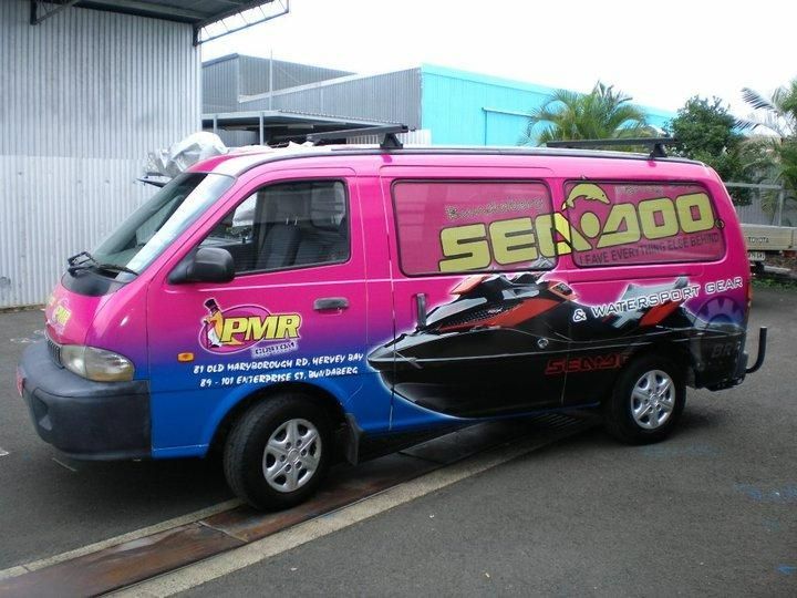 A Pink Van with Sea Doo Written on The Side — Signmax Bundaberg In Kensington, QLD