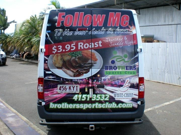 A Brothers Sports Club Van Advertises — Signmax Bundaberg In Kensington, QLD