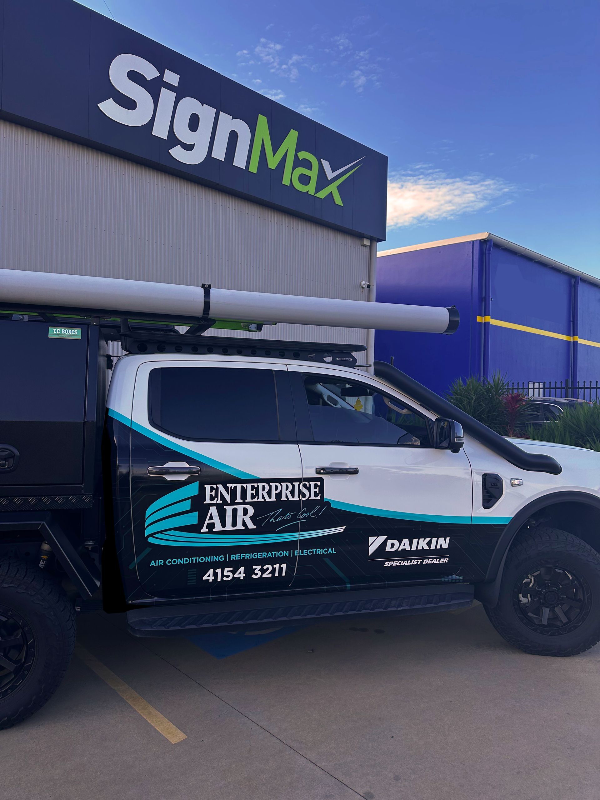 White Utility Truck With Signage — Signmax Bundaberg In Kensington, QLD