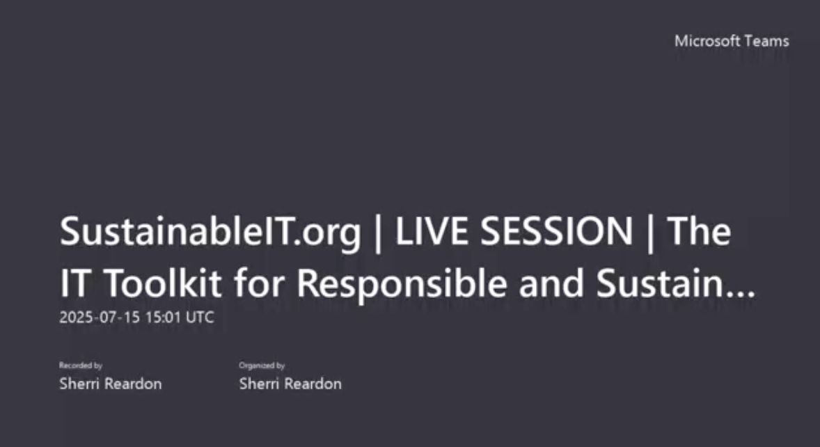SustainableIT.org - The IT Toolkit for Responsible and Sustainable AI