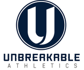 Unbreakable Athletics logo with navy circular emblem and stylized white &ldquo;U&rdquo; above the wordmark.