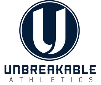 Unbreakable Athletics logo with navy circular emblem and stylized white &ldquo;U&rdquo; above the wordmark.