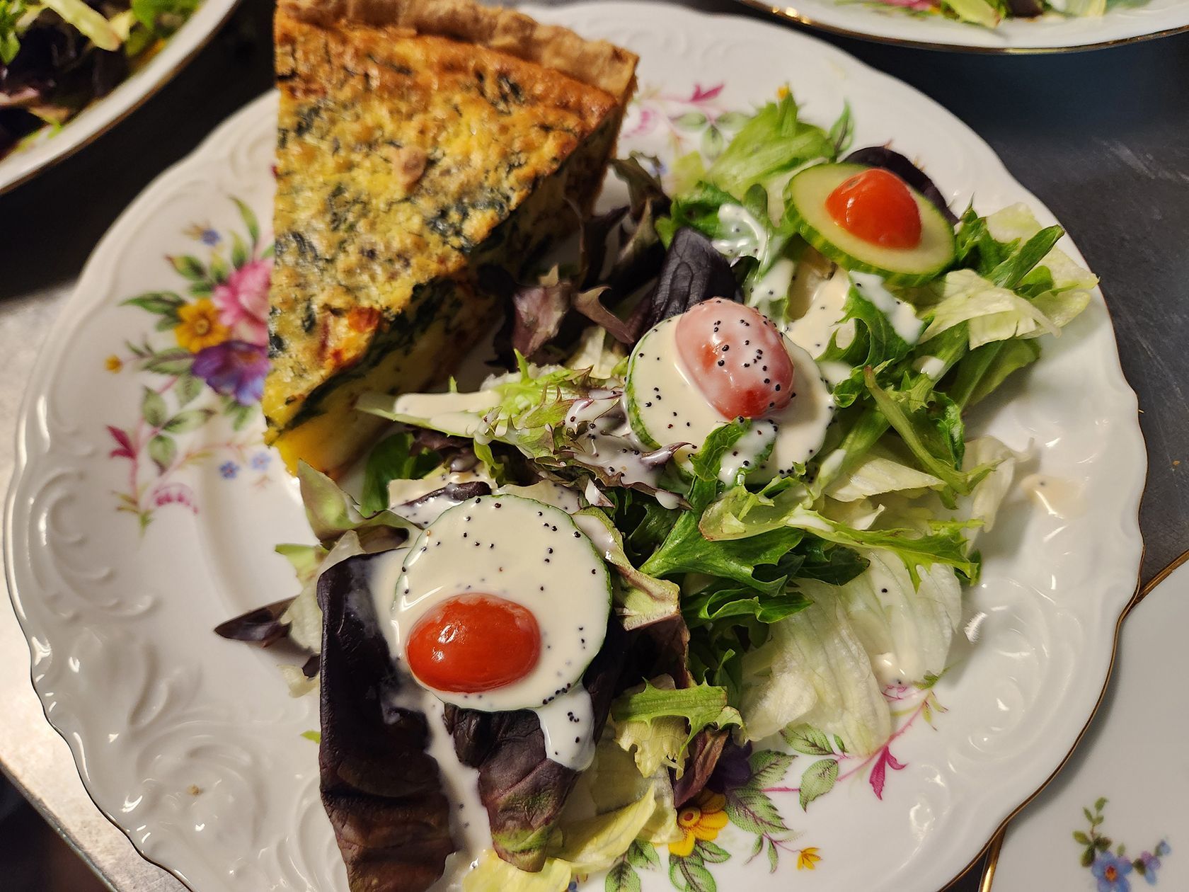Quiche of the day and a salad.